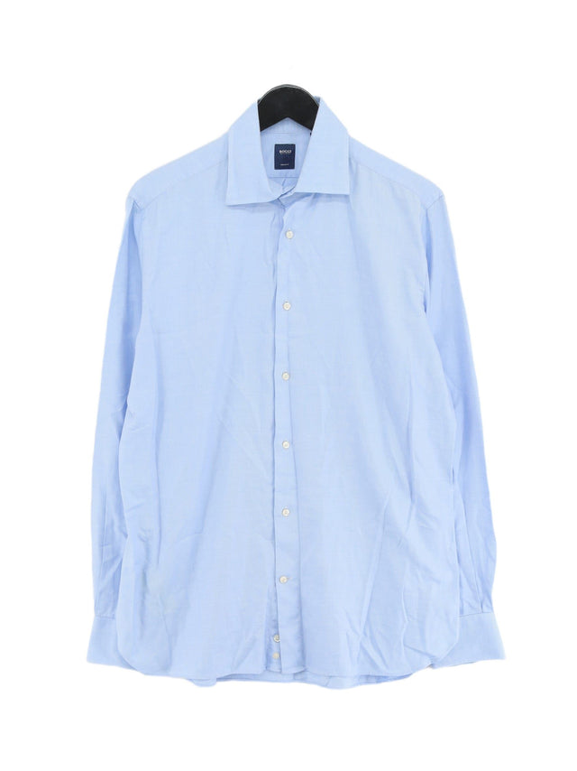 Boggi Men's Shirt Chest: 41 in Blue 100% Cotton