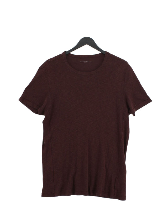 AllSaints Men's T-Shirt M Brown 100% Cotton