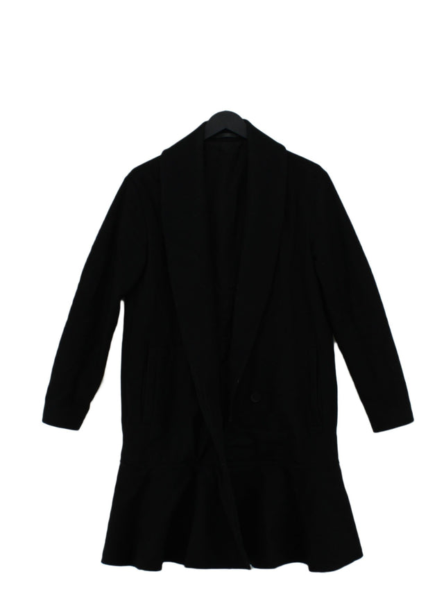 AllSaints Women's Coat XS Black Wool with Cotton, Polyamide, Polyester, Viscose