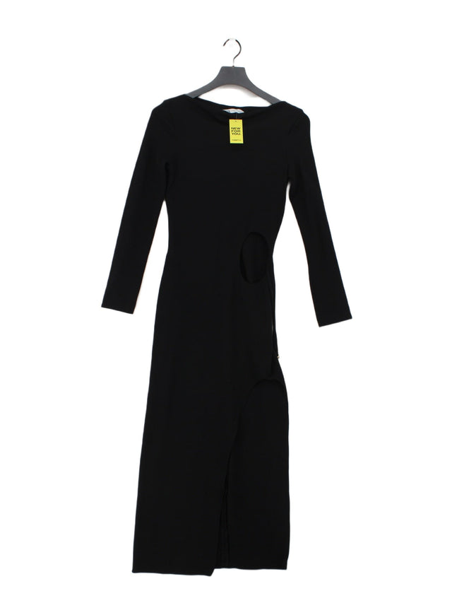 Zara Women's Maxi Dress XS Black Wool with Elastane, Polyamide, Polyester