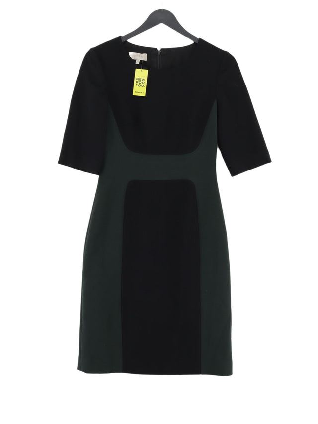Hobbs Women's Midi Dress UK 8 Black Polyester with Elastane, Viscose