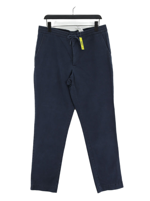 Jaeger Men's Trousers W 36 in Blue Cotton with Elastane