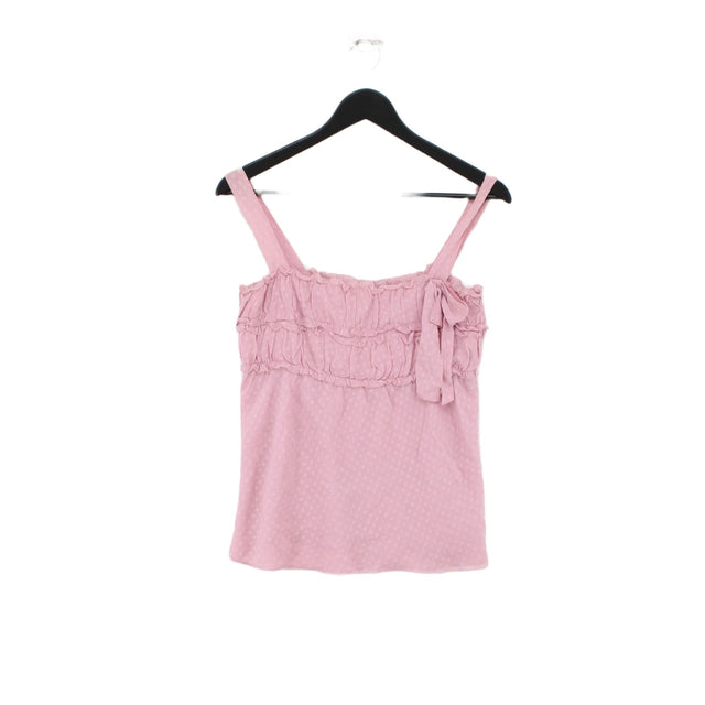Juicy Couture Women's T-Shirt UK 6 Pink 100% Silk