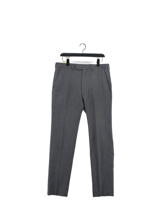 John Lewis Men's Suit Trousers W 32 in Grey 100% Wool