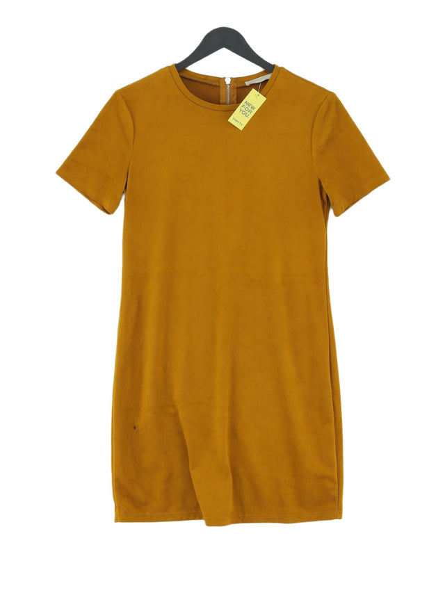 Zara Women's Midi Dress S Gold 100% Polyester