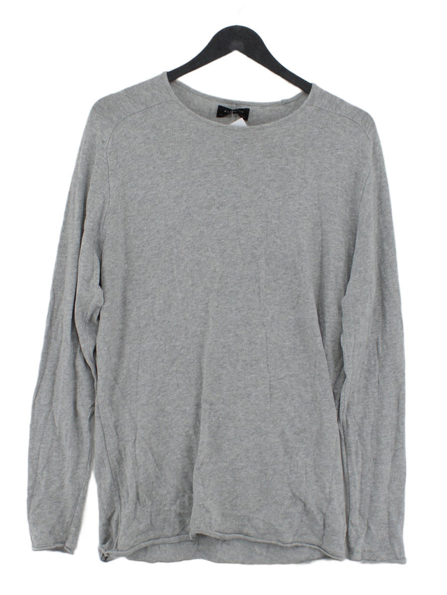 Zara Men's Shirt L Grey 100% Cotton