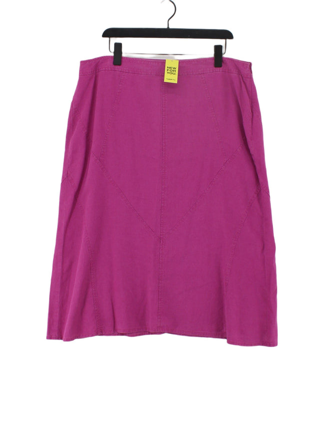 Viyella Women's Midi Skirt W 38 in Purple Linen with Lyocell Modal
