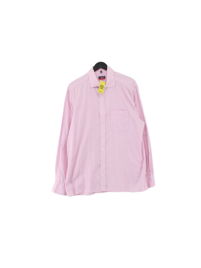 Eterna Men's Shirt Chest: 41 in Pink 100% Cotton