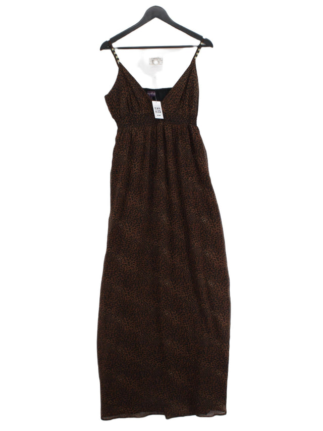 Long Tall Sally Women's Maxi Dress UK 14 Brown 100% Polyester