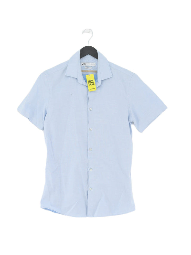 Zara Men's Shirt S Blue Cotton with Polyester