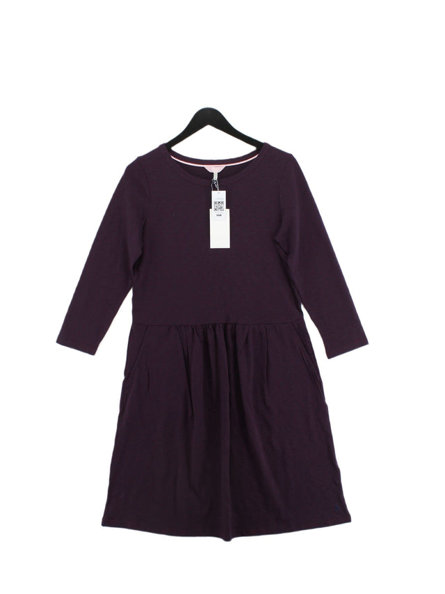 Joules Women's Midi Dress UK 12 Purple 100% Cotton