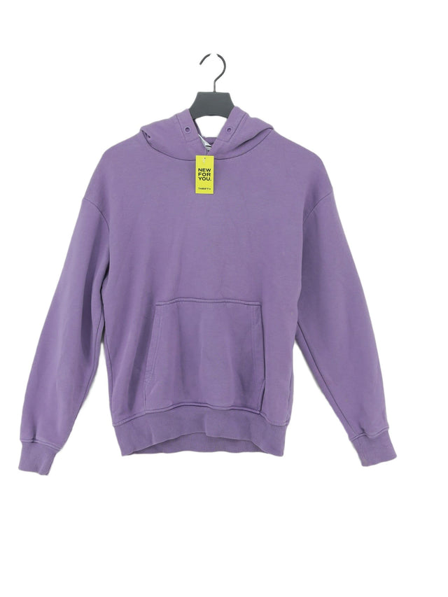 Zara Women's Hoodie S Purple Cotton with Polyester, Viscose
