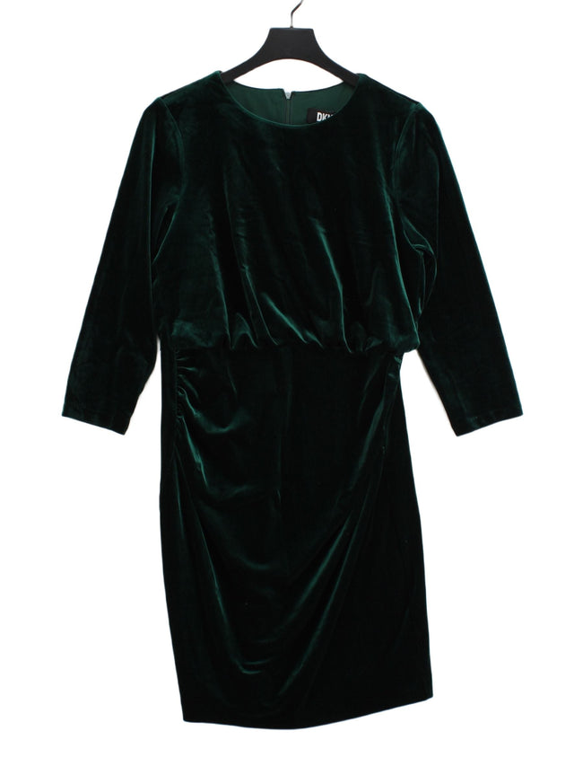 DKNY Women's Midi Dress UK 16 Green Polyester with Elastane