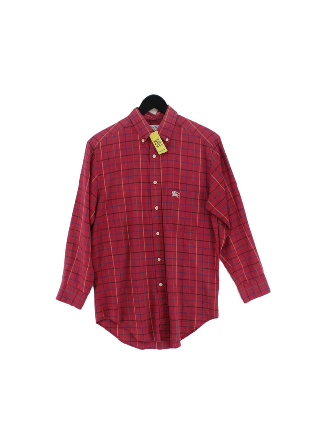 Burberry Men's Shirt S Red 100% Cotton