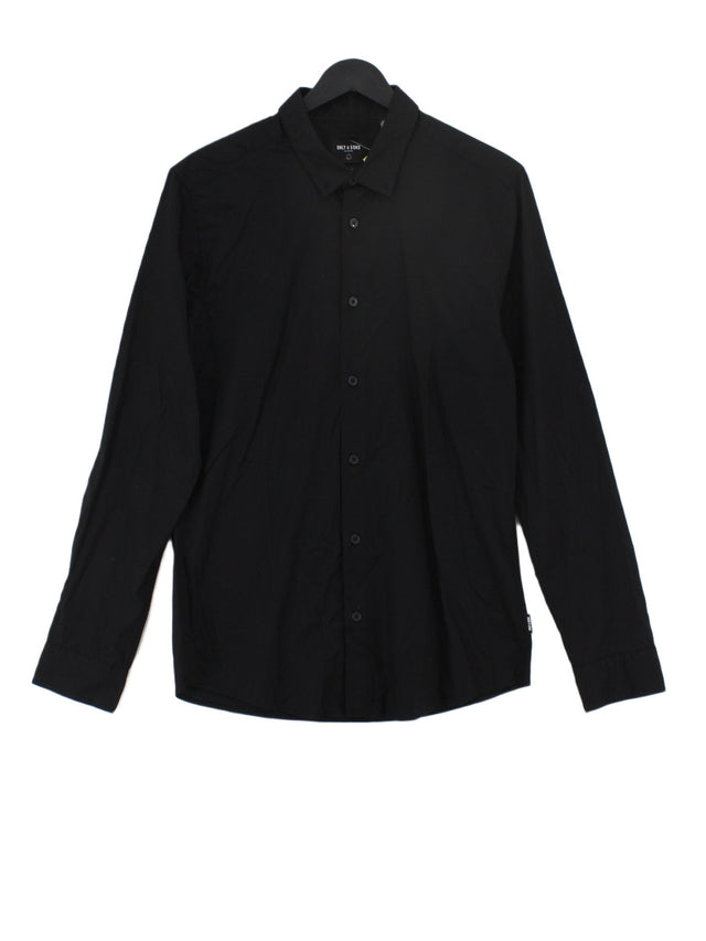 Only & Sons Men's Shirt M Black 100% Cotton