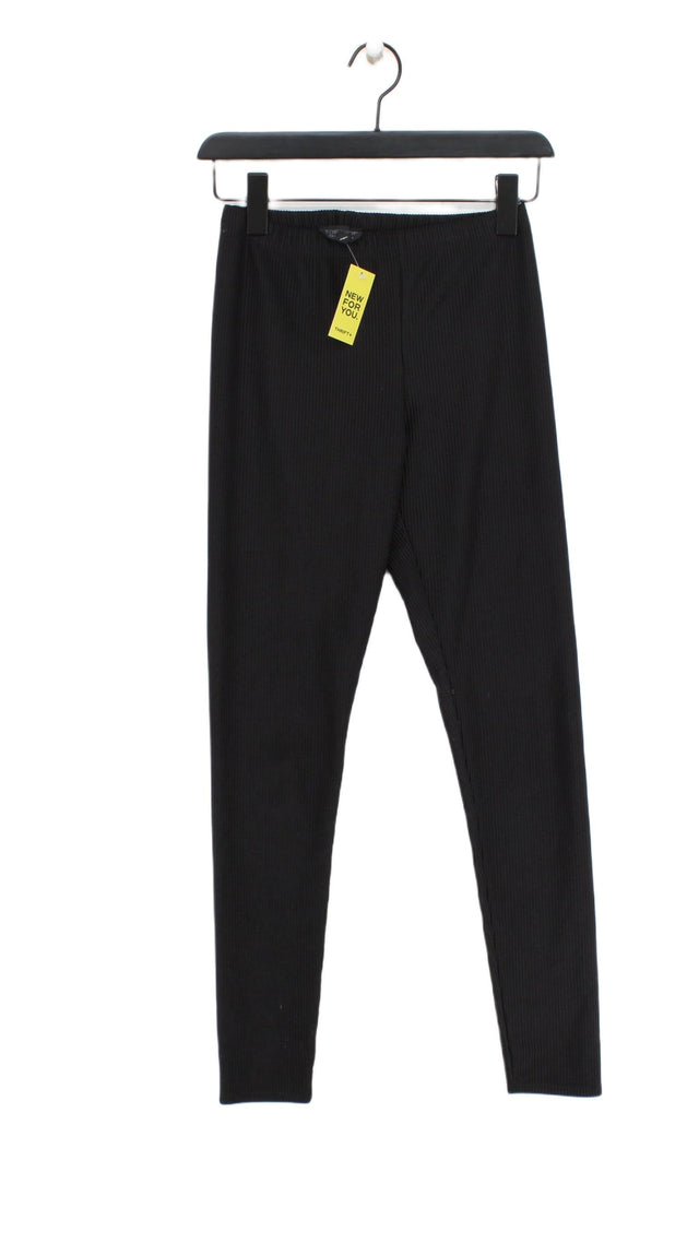 Topshop Women's Leggings UK 8 Black Polyester with Elastane