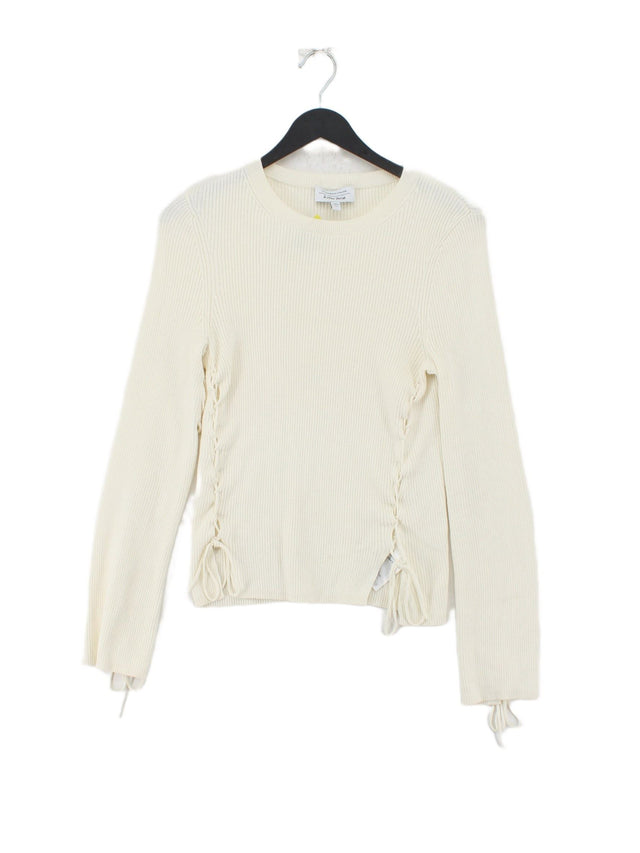 & Other Stories Women's Jumper S Cream Cotton with Wool