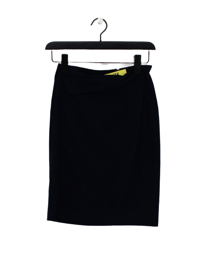 Mango Women's Midi Skirt UK 6 Blue Polyester with Elastane, Viscose