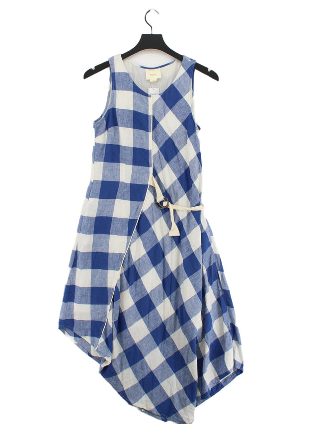 Maeve Women's Midi Dress XS Blue Cotton with Linen