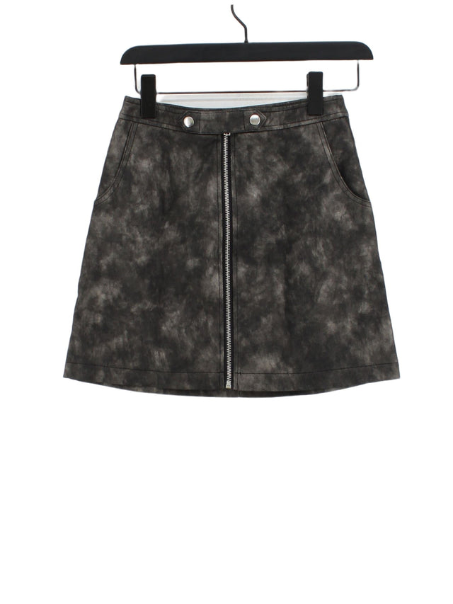 Topshop Women's Mini Skirt UK 8 Black Polyester with Cotton, Viscose