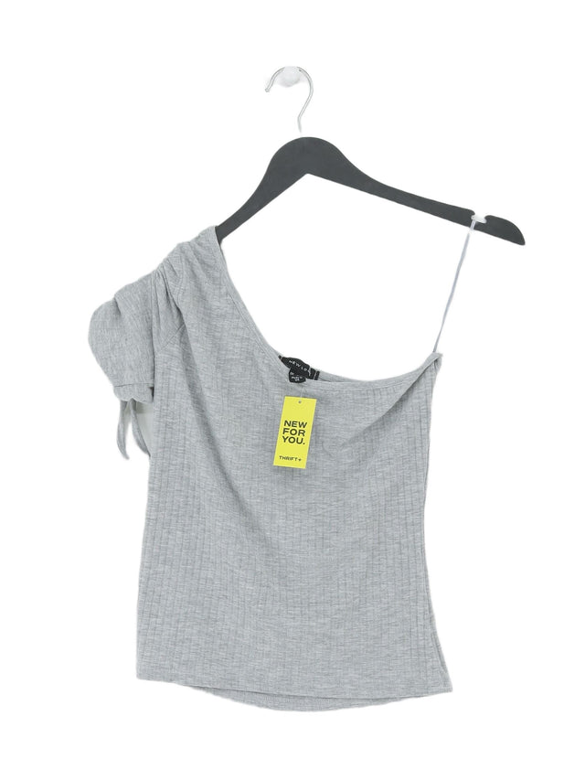 New Look Women's T-Shirt UK 12 Grey Polyester with Elastane