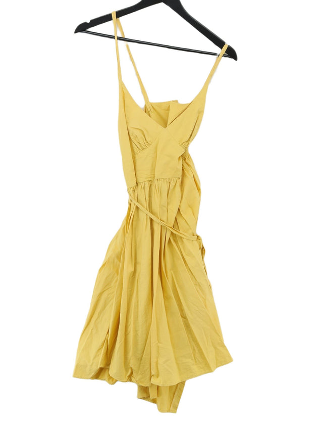French Connection Women's Midi Dress UK 10 Yellow 100% Other