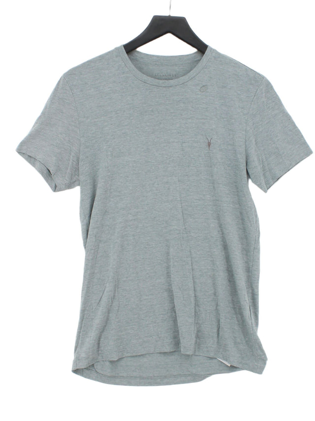 AllSaints Women's T-Shirt S Grey Cotton with Polyester