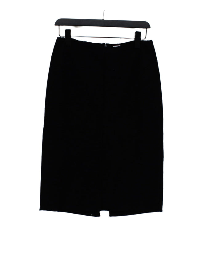 Jigsaw Women's Midi Skirt UK 10 Black Wool with Other, Polyester