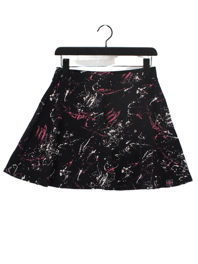 Superdry Women's Midi Skirt M Black Cotton with Elastane