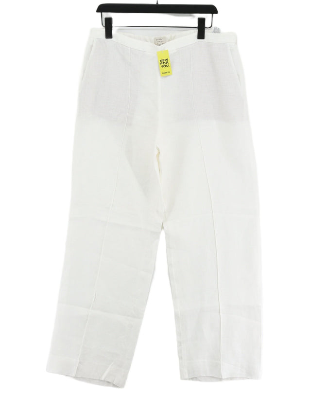 Jigsaw Women's Suit Trousers UK 16 White 100% Viscose