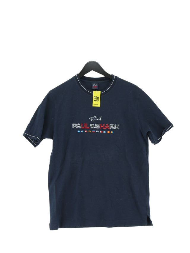 Paul & Shark Men's T-Shirt XL Blue 100% Cotton