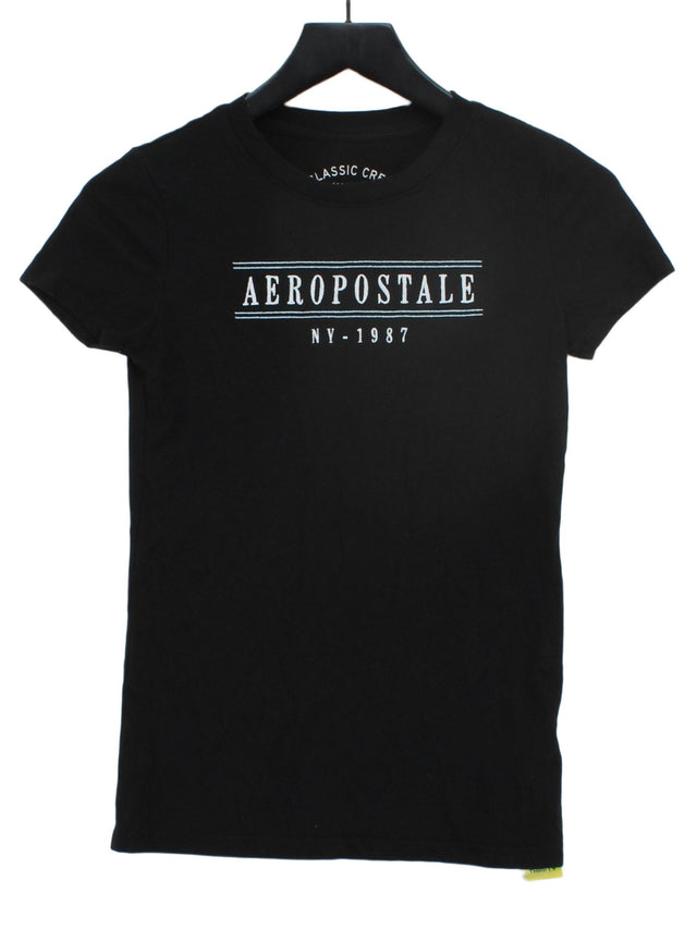 Aeropostale Women's T-Shirt M Black Cotton with Polyester
