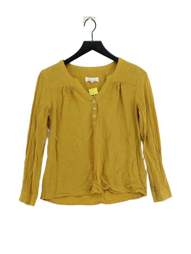 Thought Women's Blouse UK 10 Yellow 100% Cotton