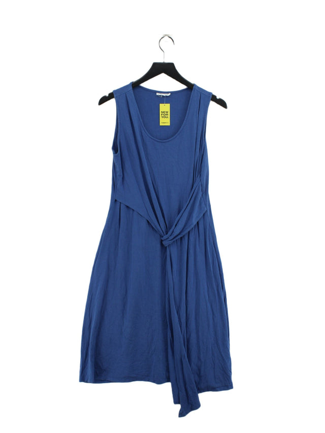 Thought Women's Midi Dress UK 14 Blue Viscose with Cotton, Elastane