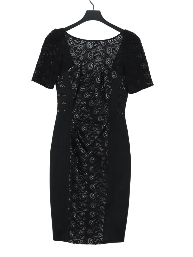 Karen Millen Women's Midi Dress UK 10 Black Acrylic with Polyamide, Wool