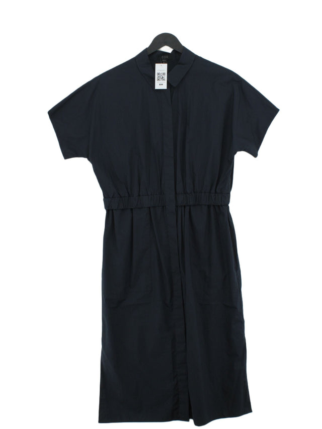 COS Women's Midi Dress UK 8 Blue 100% Cotton