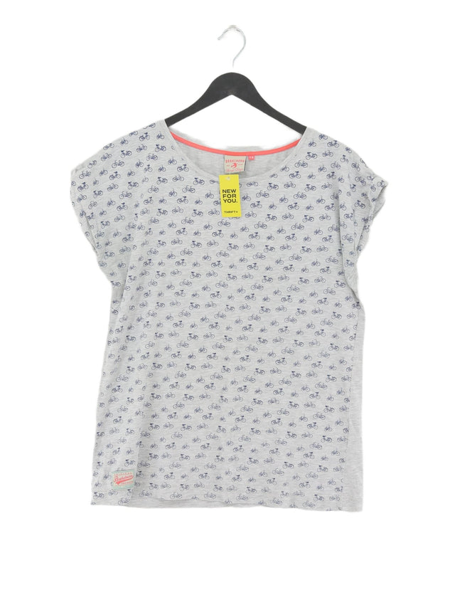 Brakeburn Women's T-Shirt UK 14 Grey Polyester with Cotton
