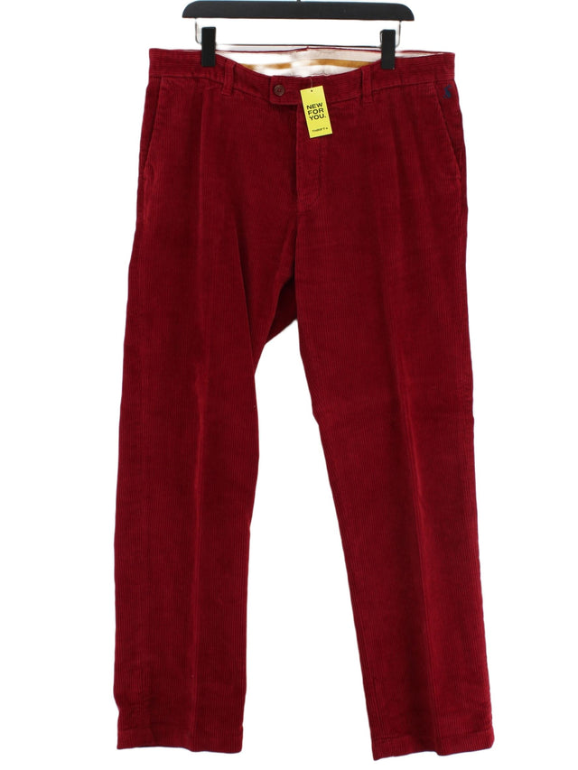 Joules Men's Trousers W 38 in Red 100% Cotton