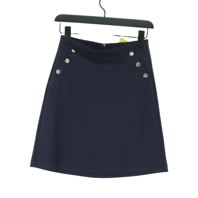 Karen Millen Women's Midi Skirt UK 6 Blue Cotton with Elastane, Polyamide