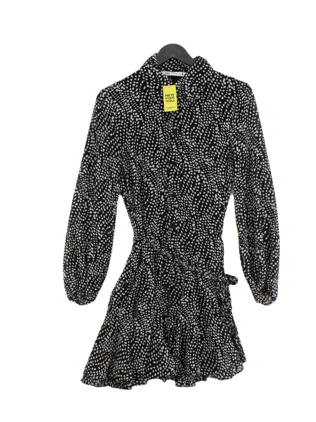 Zara Women's Midi Dress XS Black 100% Polyester