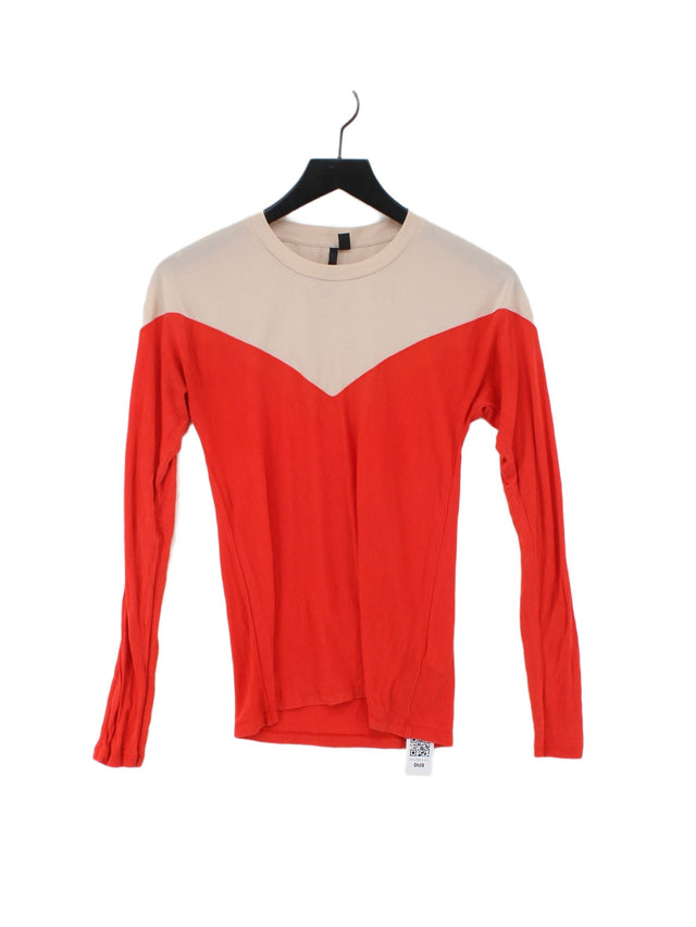 Topshop Women's Top UK 10 Red Polyester with Lyocell Modal