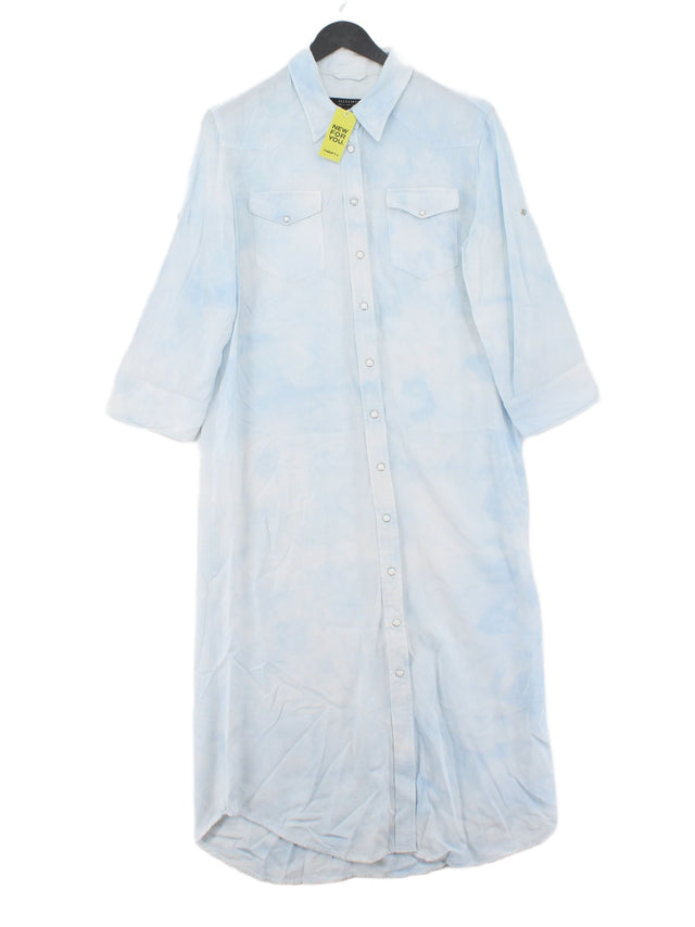 AllSaints Women's Midi Dress UK 10 Blue 100% Viscose