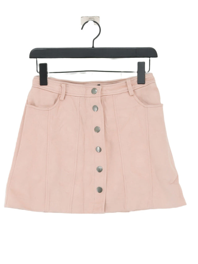 Zara Women's Mini Skirt S Pink Polyester with Elastane