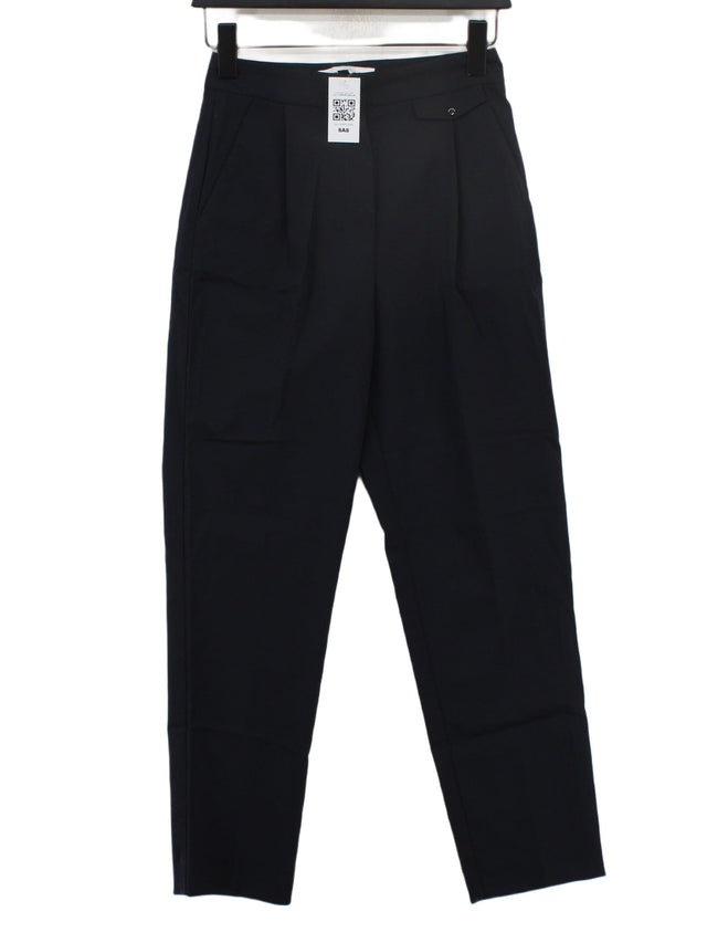 Galeries Lafayette Women's Suit Trousers UK 6 Blue Polyester with Elastane, Wool