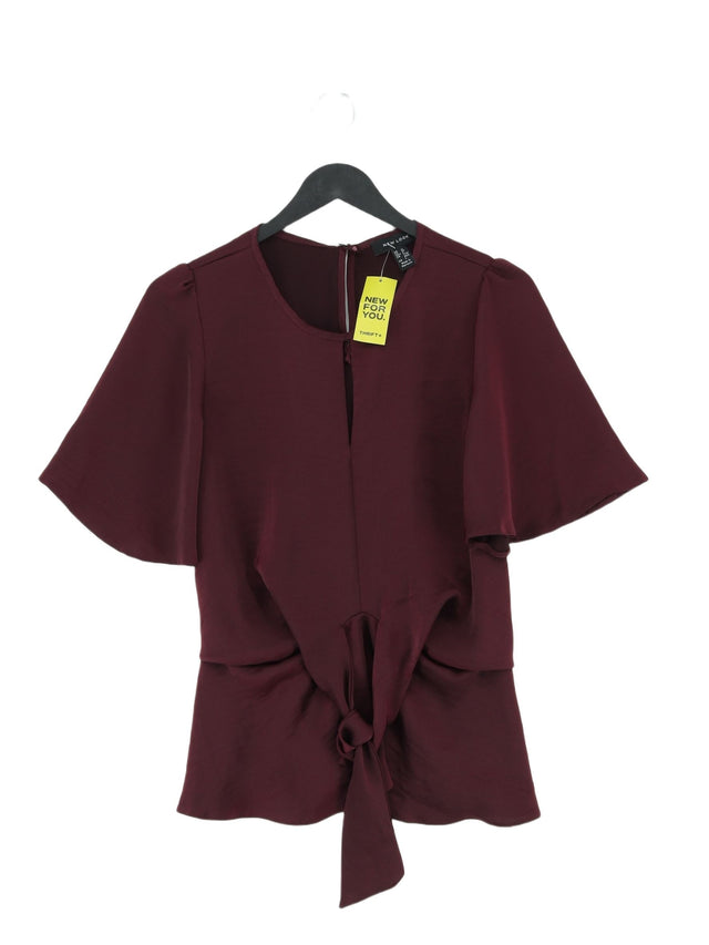 New Look Women's Blouse UK 10 Purple 100% Polyester