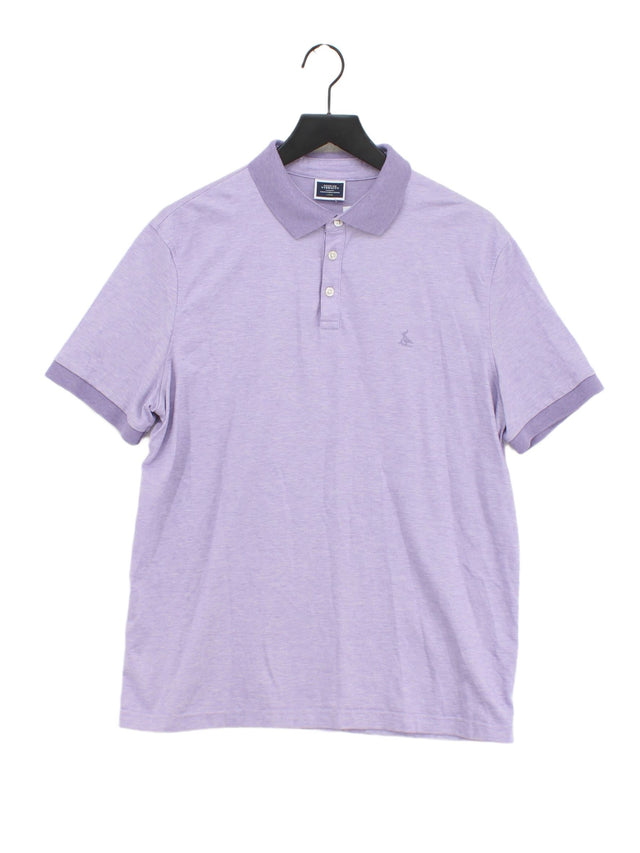 Charles Tyrwhitt Men's Polo L Purple Cotton with Other