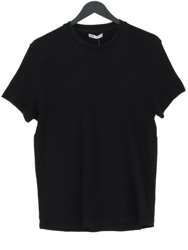 Zara Women's T-Shirt S Black 100% Cotton