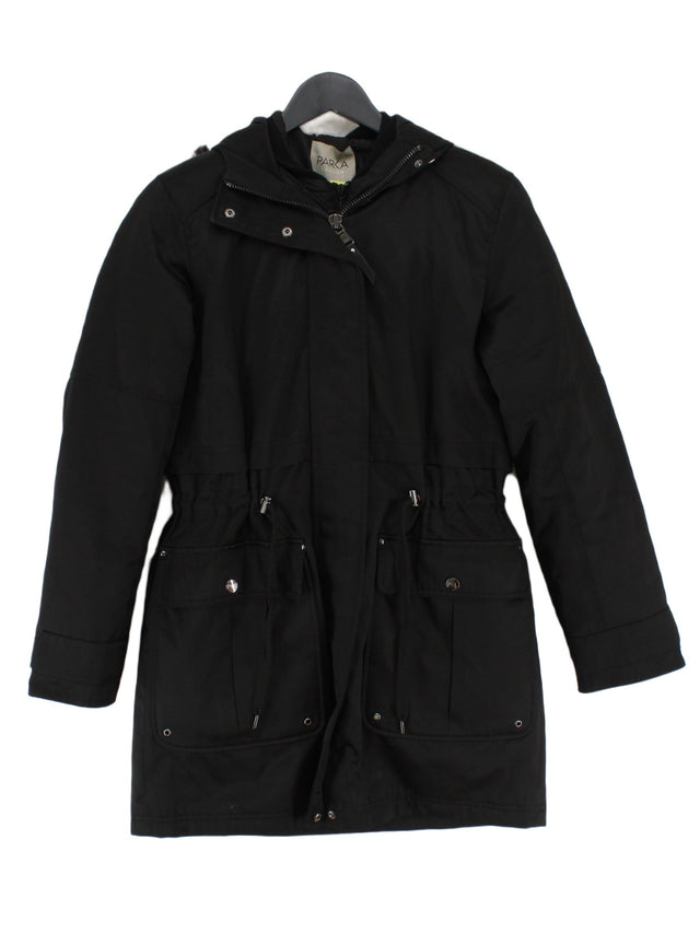 Parka Women's Coat XS Black Cotton with Acrylic, Polyester