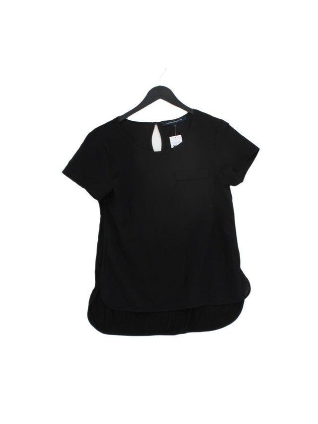 French Connection Women's Top S Black Polyester with Lyocell Modal