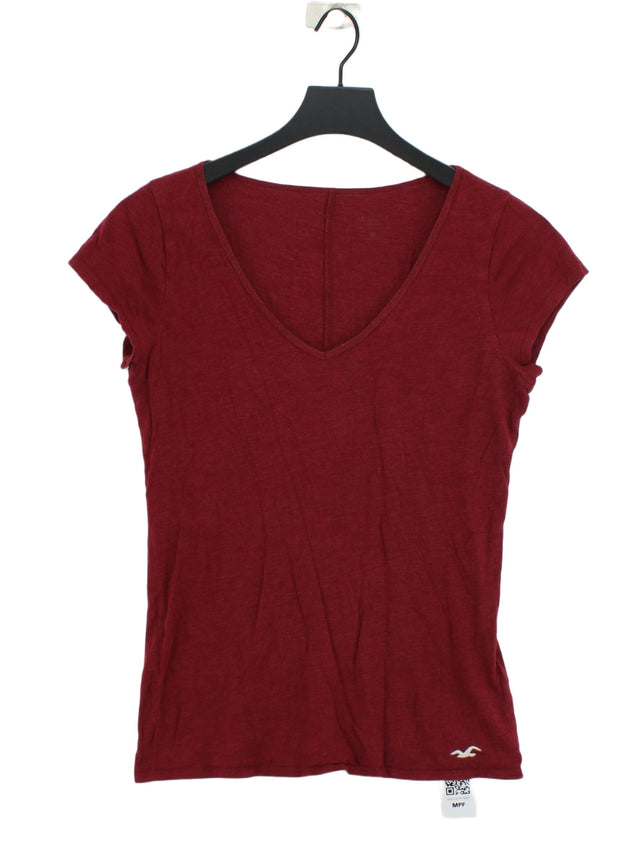 Hollister Women's T-Shirt M Red Cotton with Viscose